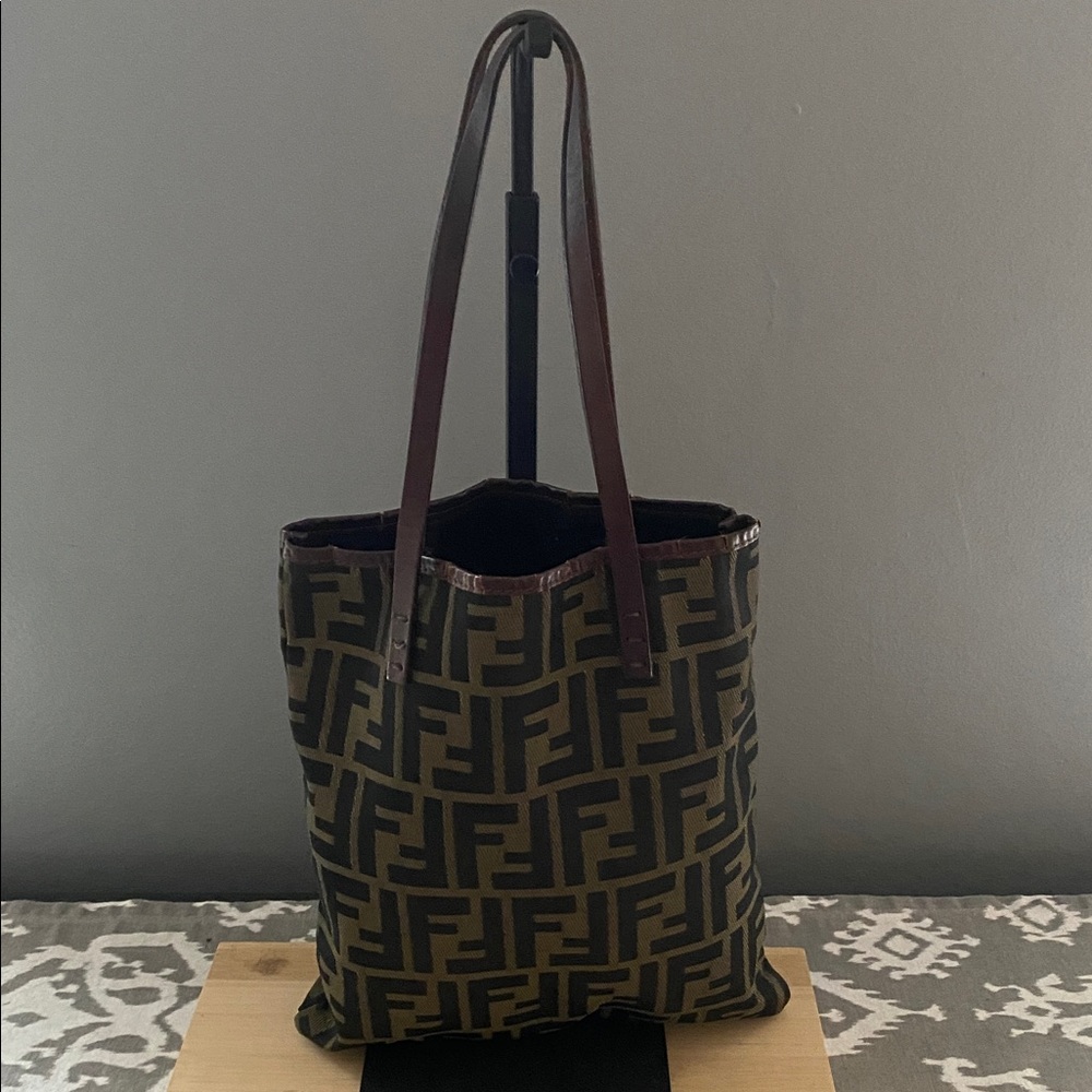 Fendi Brown Zucca Tote Bag with COA and Dust Bag